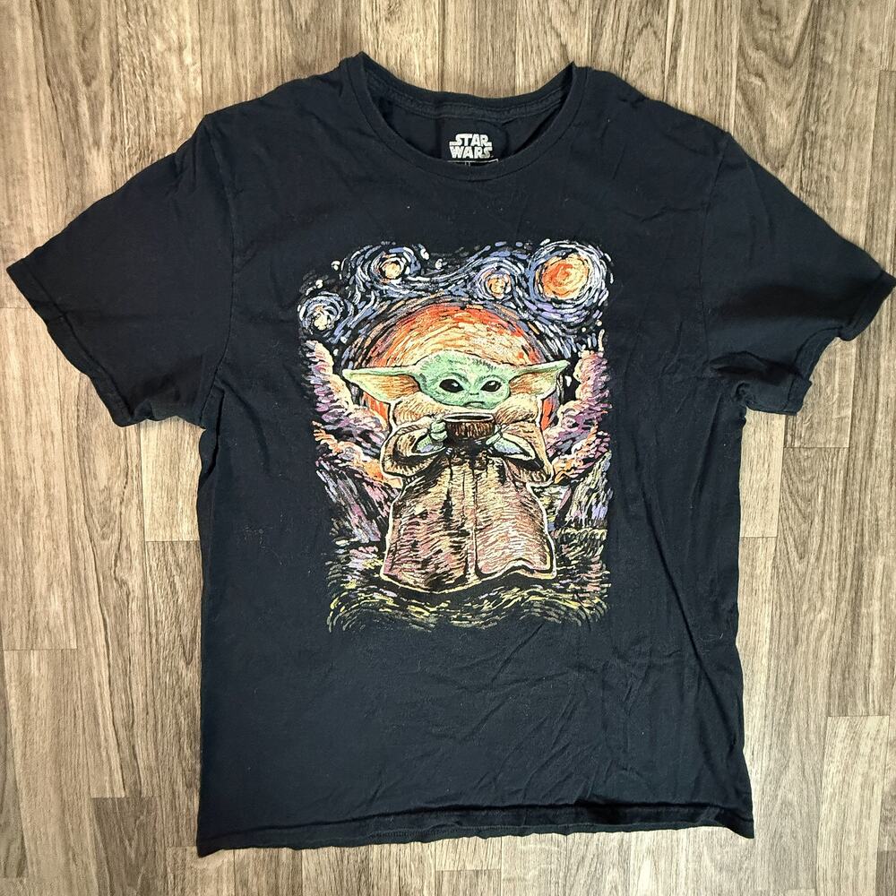 Star Wars Fifth Sun Baby Yoda Graphic Tee – Black Cotton Short Sleeve